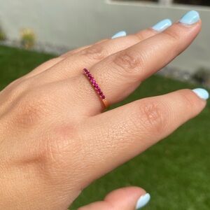18k Rose Gold Ruby Half Eternity